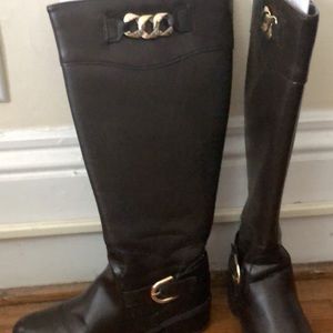 Brown riding boots